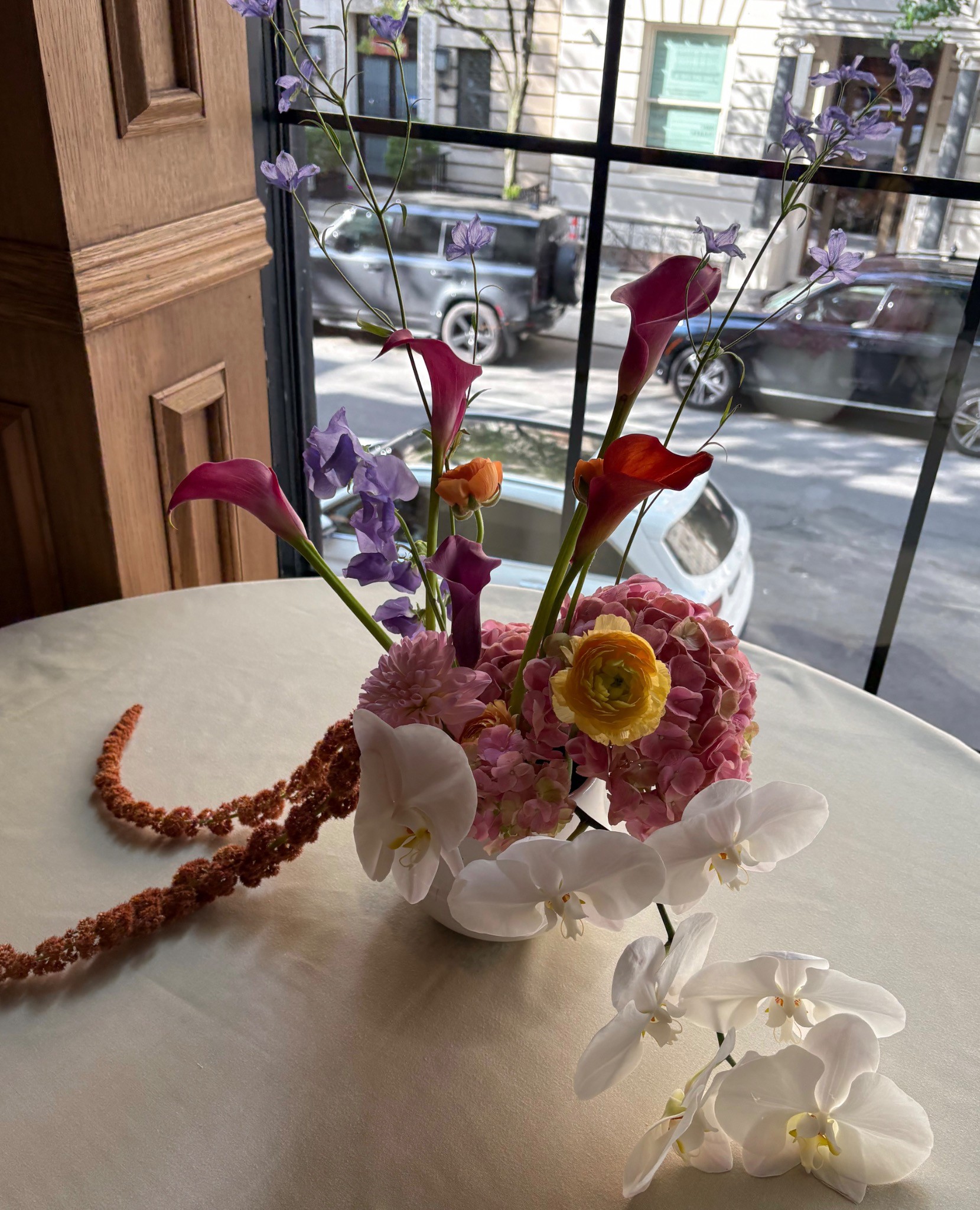 Hydrangea and calla lily floral arrangement for a modern interior by Wilted NYC